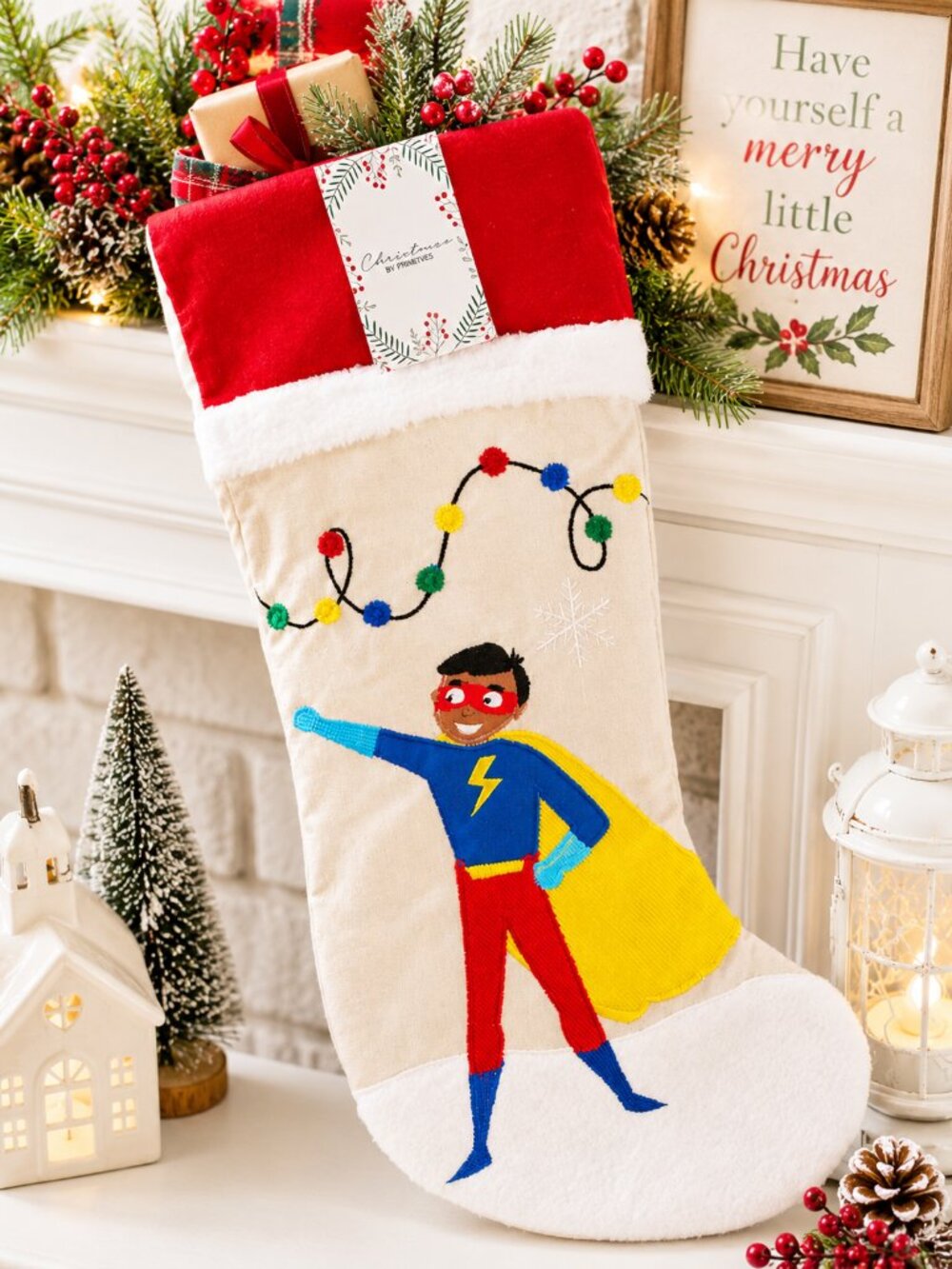 Kirkland Signature Super Hero Christmas Stocking 21 Inch Holiday Decor NWT